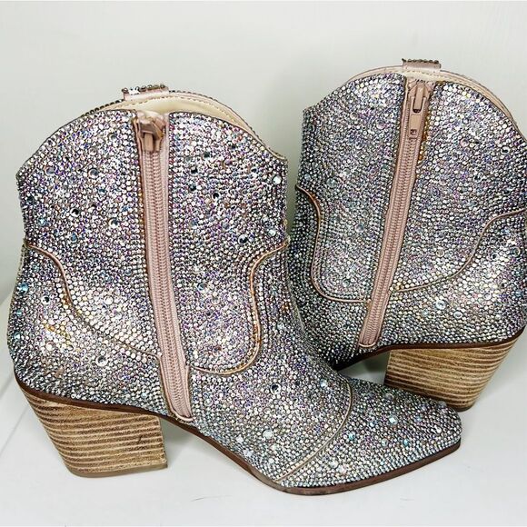 Matisse Harlow Bootie Clear Rhinestone Cowgirl Boot - size 7 - Picture 4 of 8